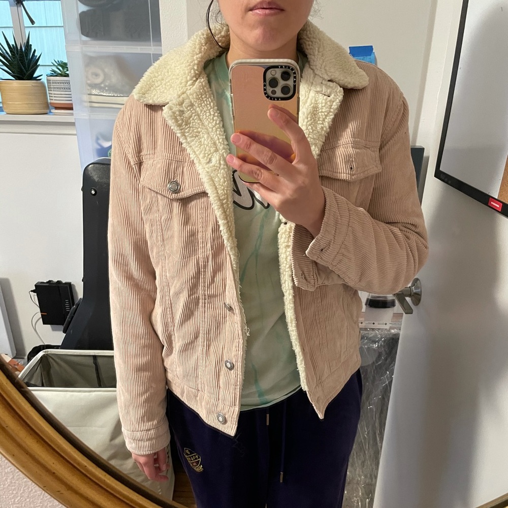 Bershka Sherpa Lined Corduroy Jacket